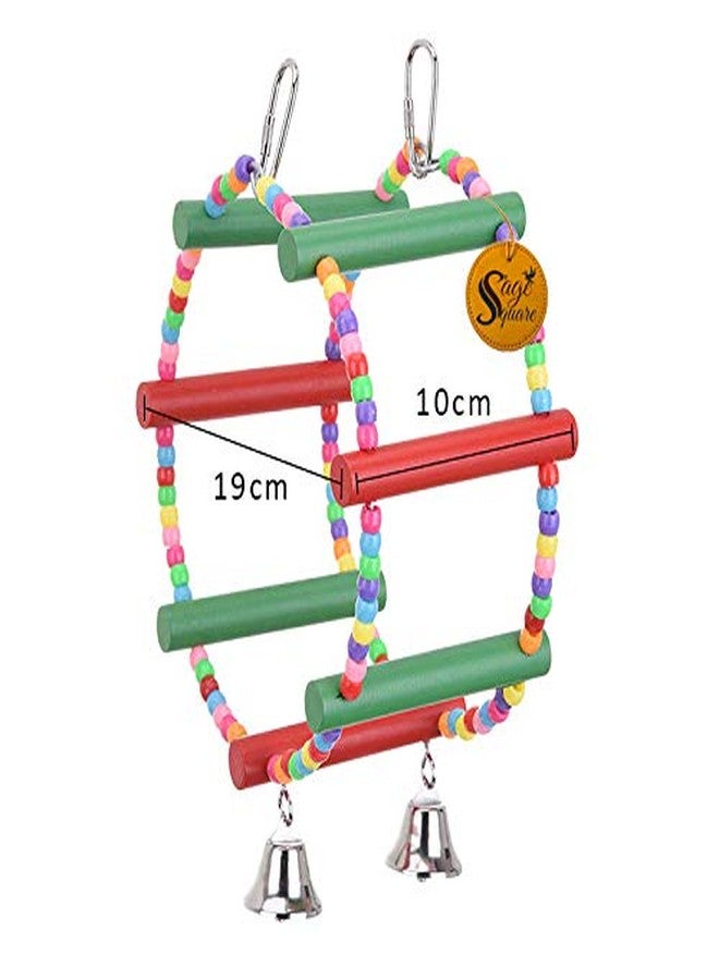 ويستيرن إرا لعبة تأرجح خشبية طبيعية مرحة على شكل عجلة خرز للطيور، من العصر الغربي - Image 2